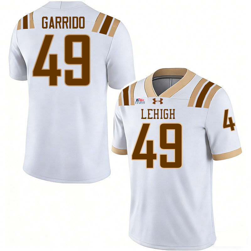 Lehigh Mountain Hawks #49 Nick Garrido College Football Jerseys,Uniforms-White